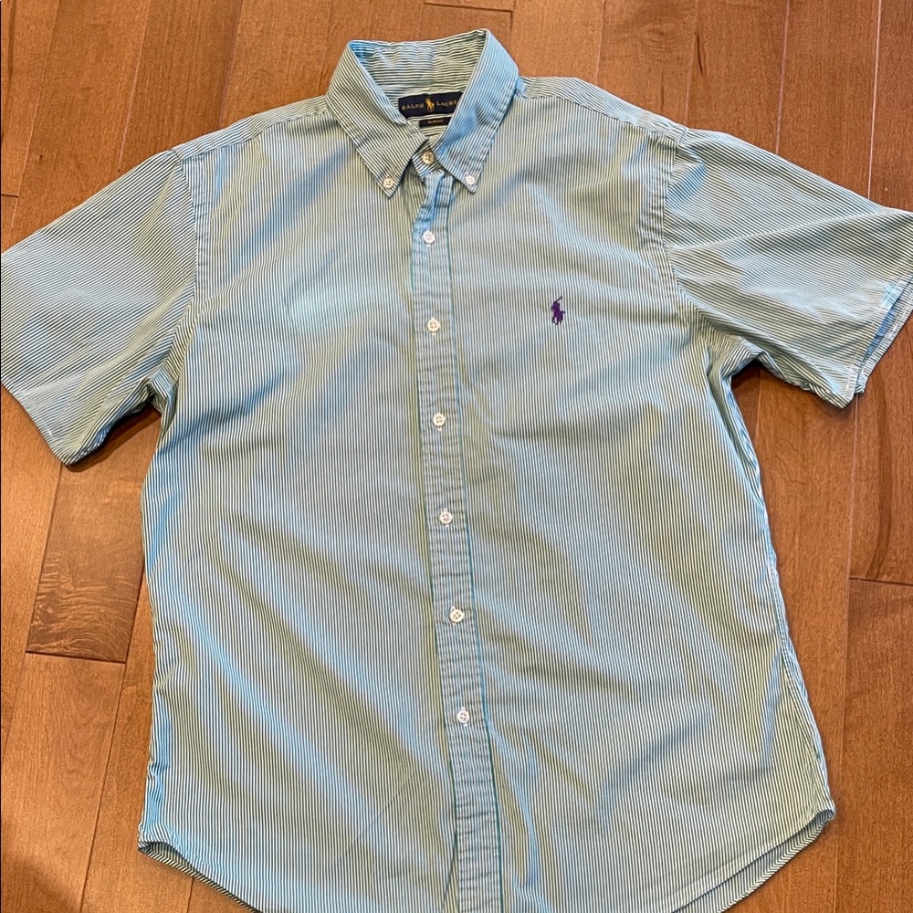 Men's Green Striped Shirt